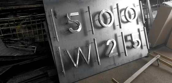 Cut metal address letters