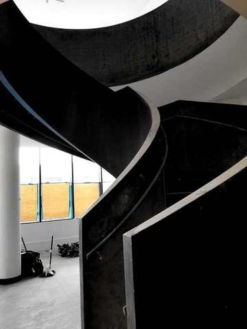 Helical stair, blackened plate