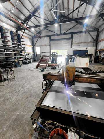 Plasma table cutting in the high bay