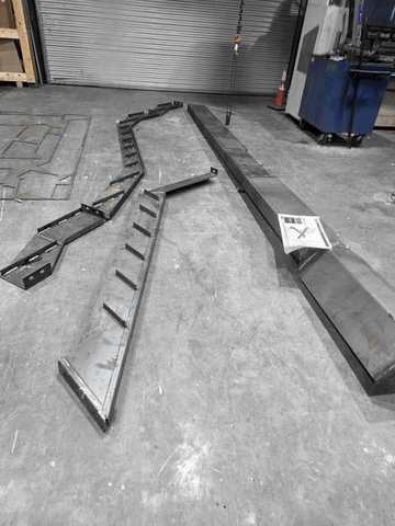 Sawtooth stringers laid out with their shop drawings