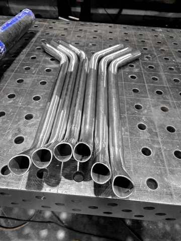 End view of matched bent tubes
